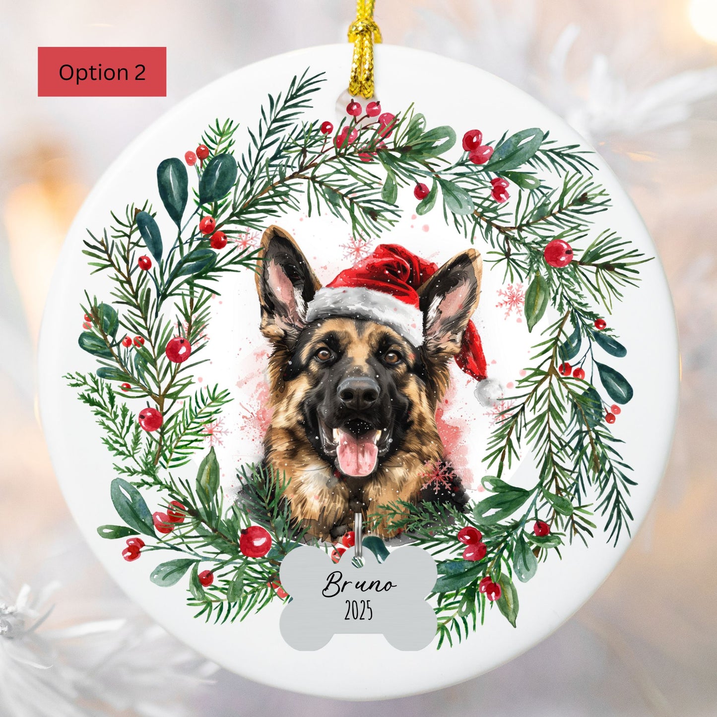Personalized German Shepherd Christmas Ornament
