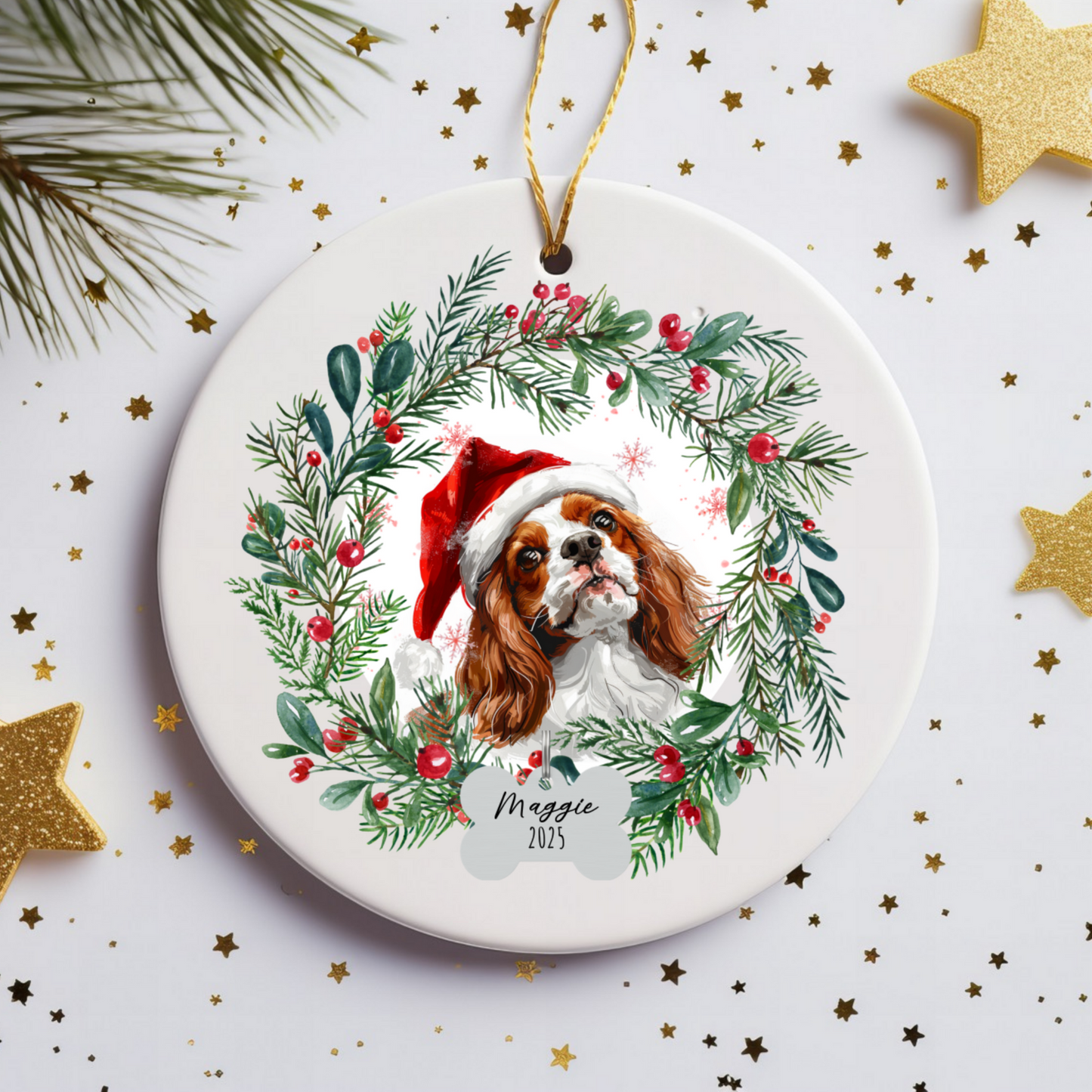 Personalized Cavalier King Charles Spaniel Christmas Ornament
