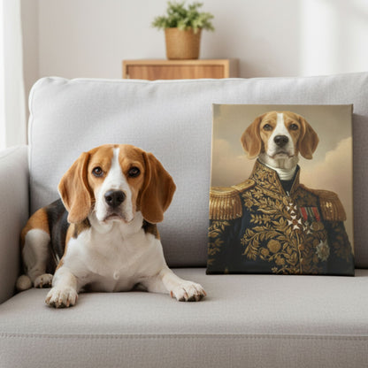 Custom Royal Dog Portrait, Personalized Renaissance Pet Painting-The General