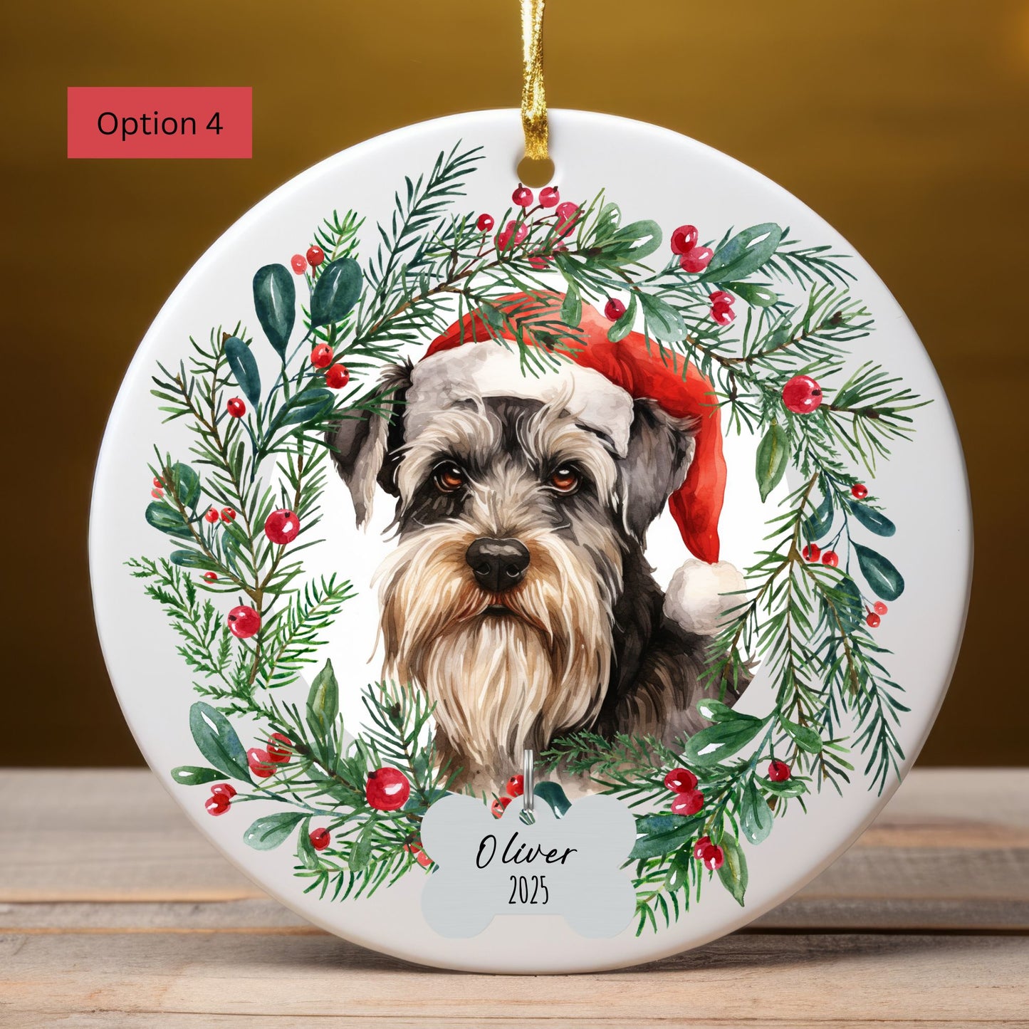 Personalized Schnauzer Christmas Ornament