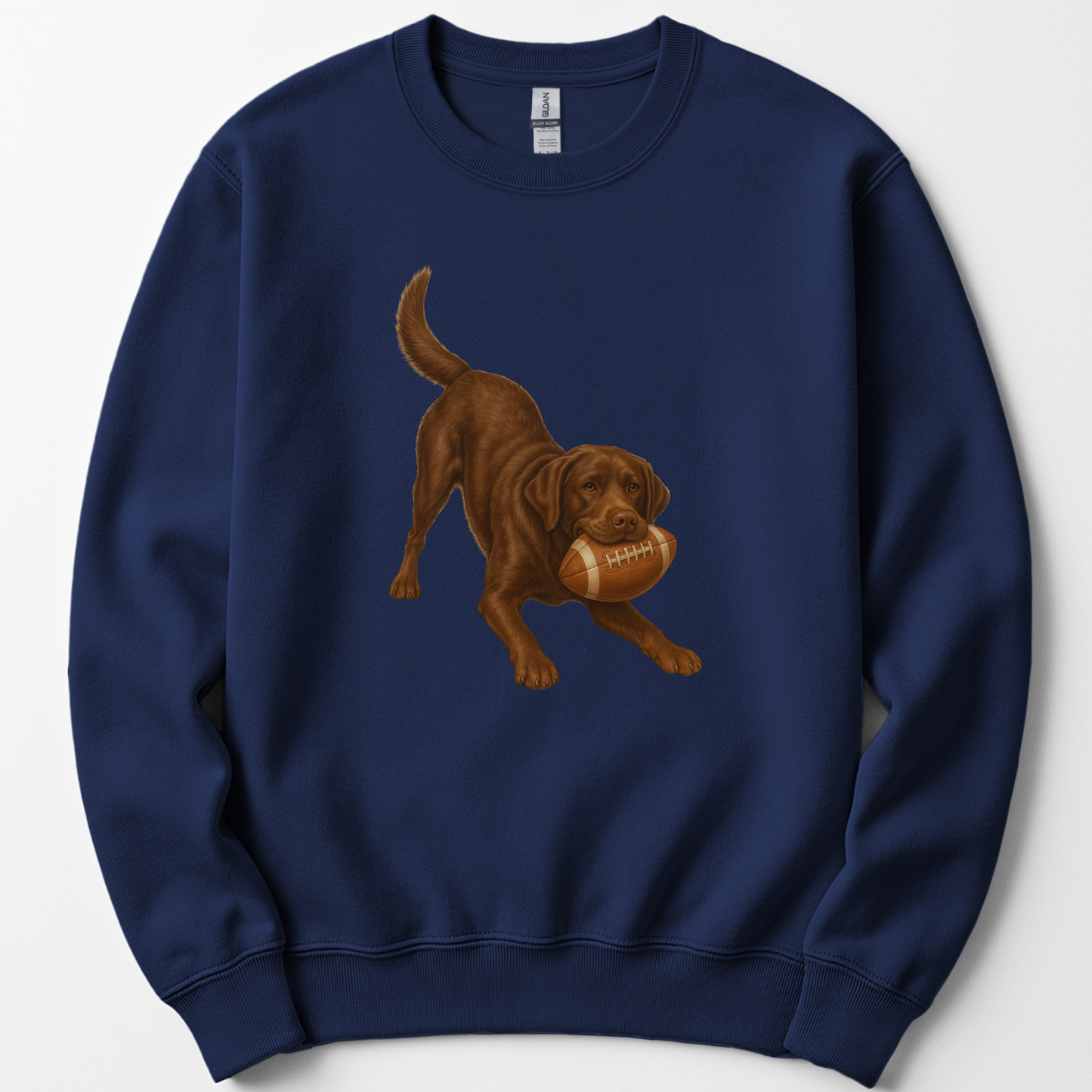 Chocolate Lab Football Sweatshirt Dog Lover Game Day Crewneck Labrador Mom Gift