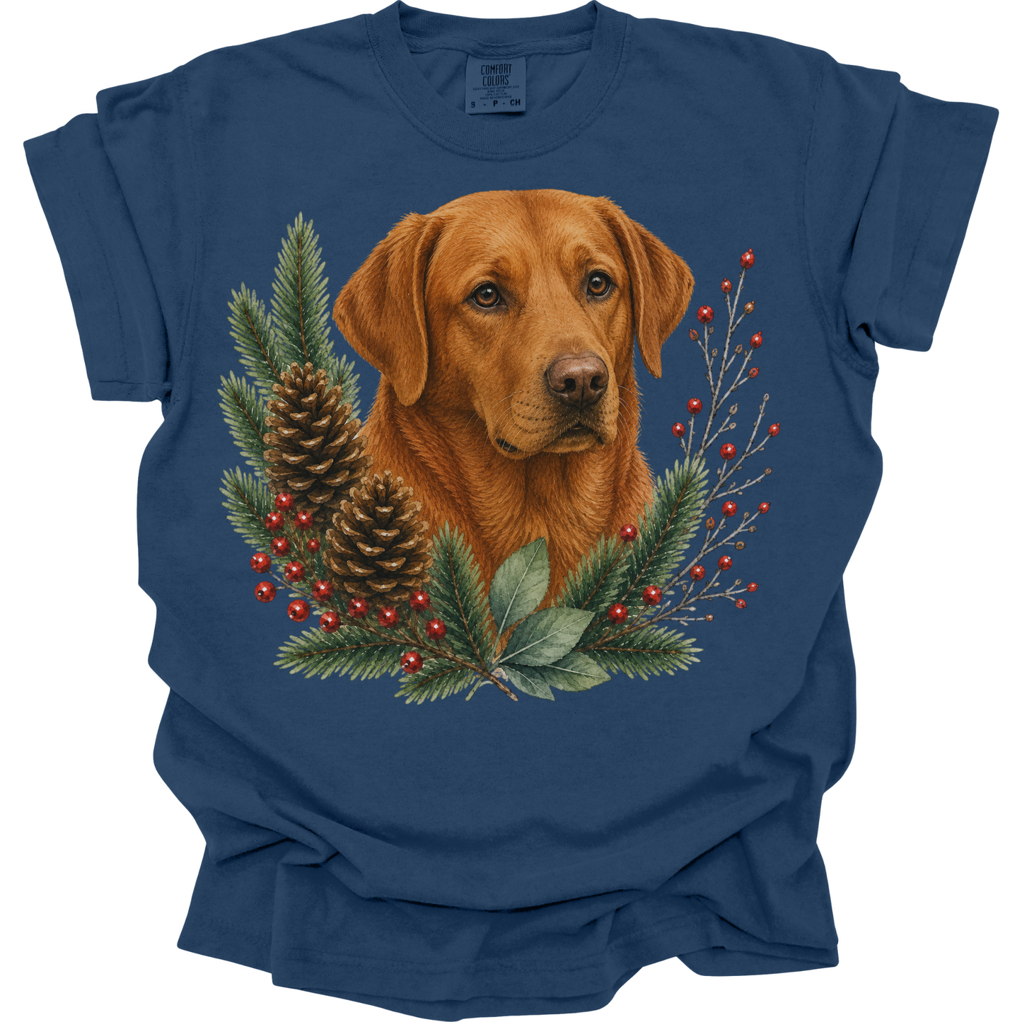 Fox Red Lab Christmas Shirt, Labrador Retriever Dog Mom Tee, Holiday Lab Lover Gift