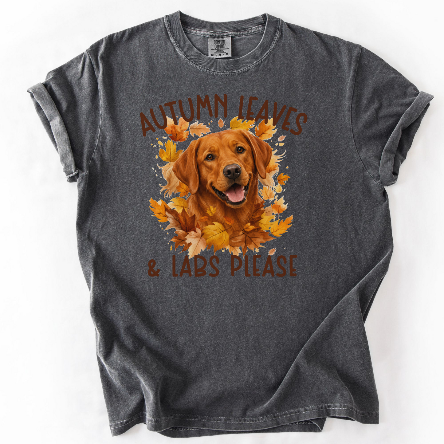 Fox Red Lab Mom Fall Shirt, Autumn Leaves & Labs Please
