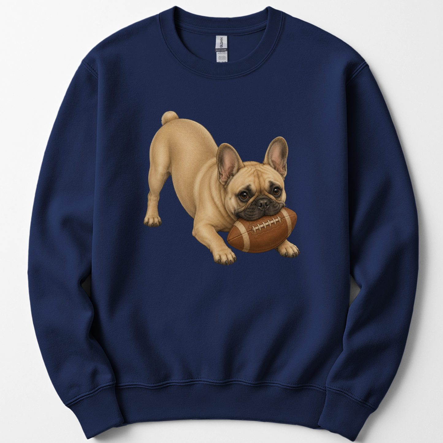 French Bulldog Football Sweatshirt Dog Lover Game Day Crewneck Frenchie Mom Gift