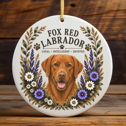 Fox Red Lab Loyal • Intelligent• Devoted Ornament