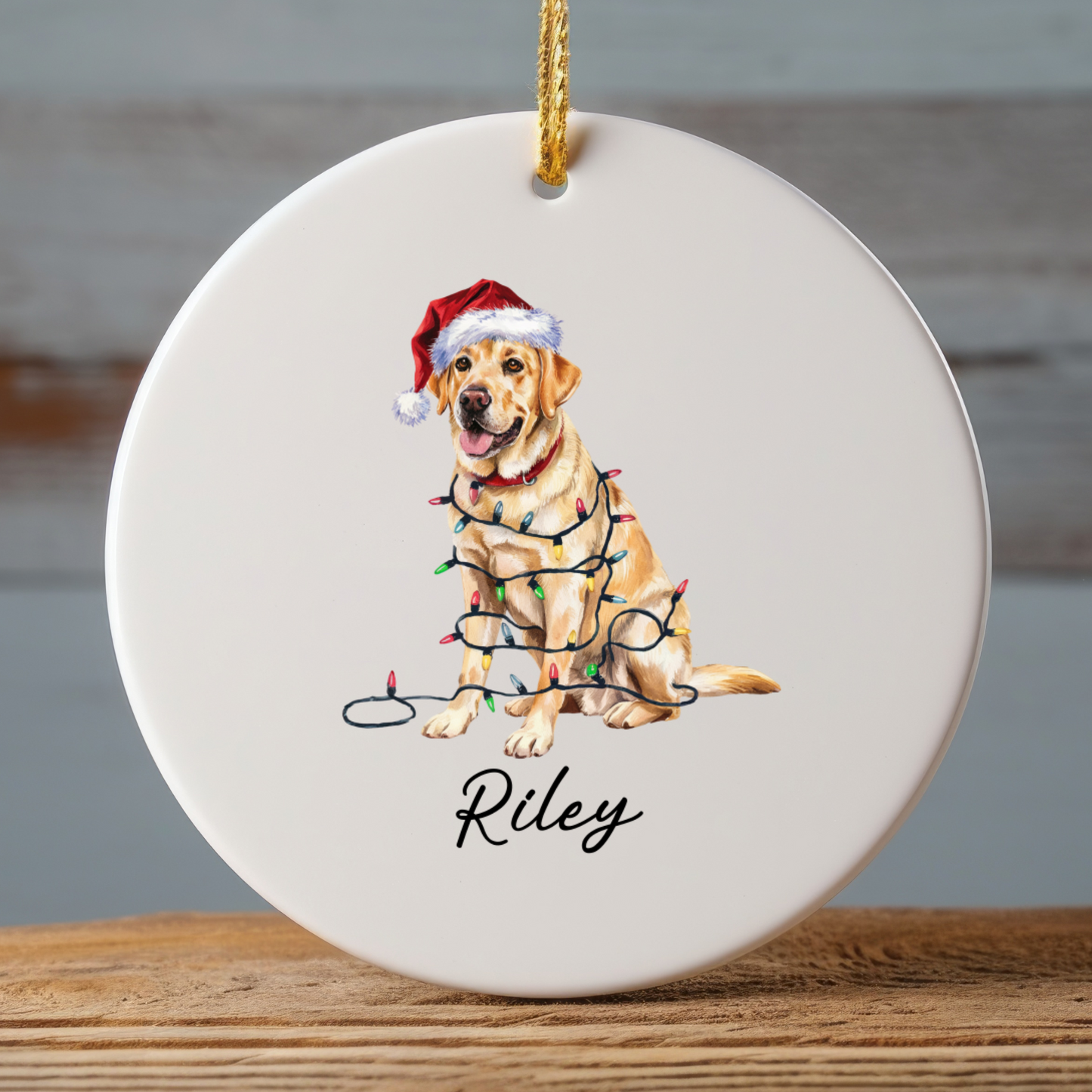 Yellow Labrador Retriever Ornament, Personalized Dog Christmas Keepsake