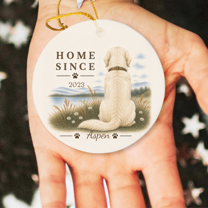 Personalized English Cream Golden Retriever Ornament, Double Sided Gotcha Day Gift, Custom Dog Keepsake