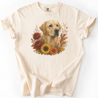 Yellow Labrador Autumn Floral Shirt
