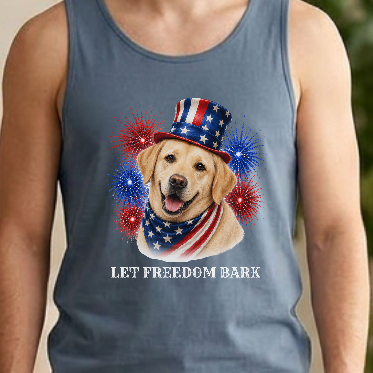Patriotic Yellow Lab Tank Top