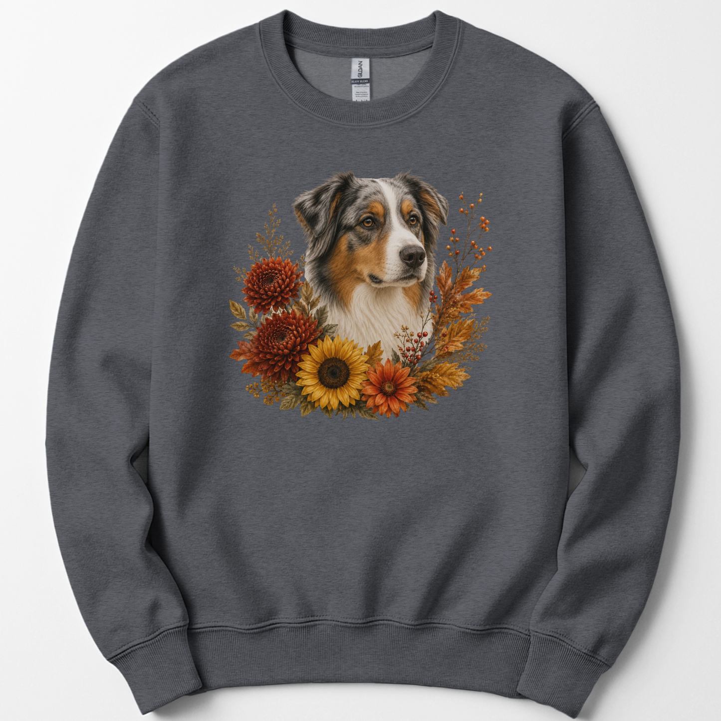 Australian Shepherd Autumn Floral Sweatshirt
