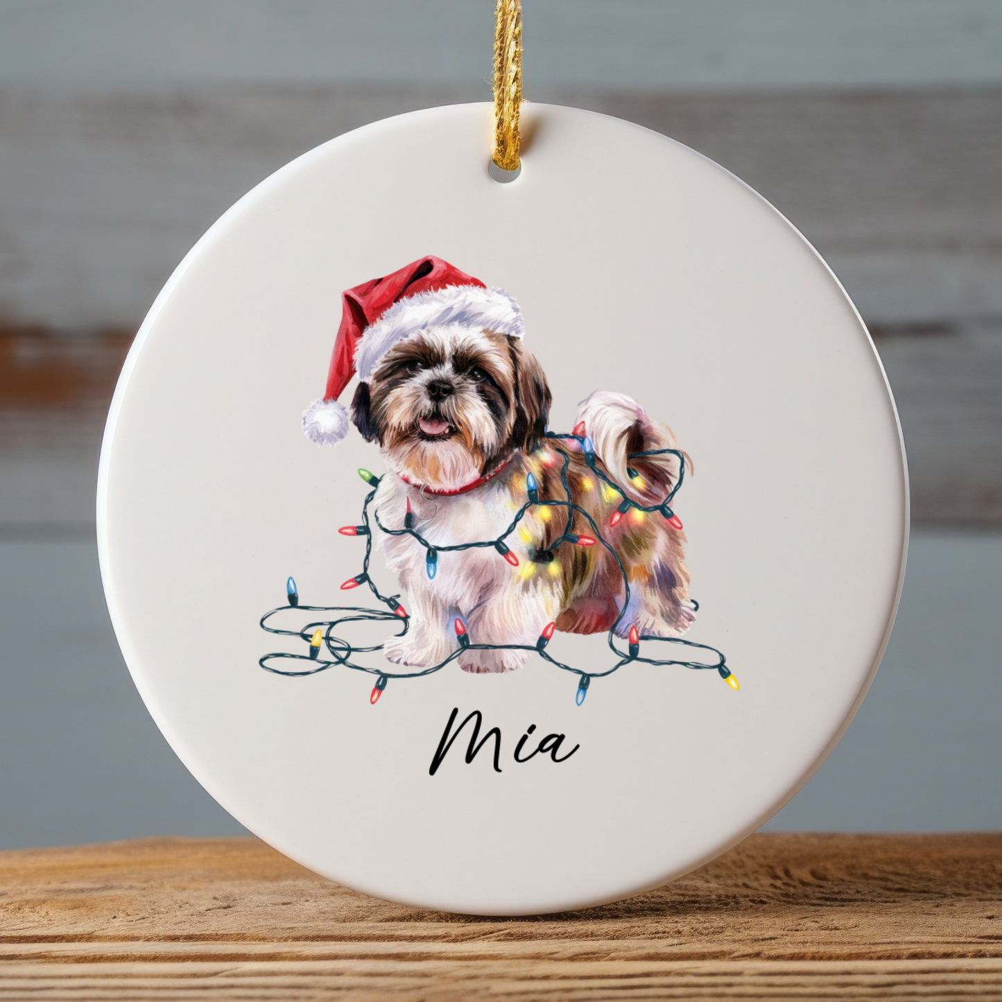 Shih Tzu Ornament Personalized Gift, Custom Holiday Pet Decor