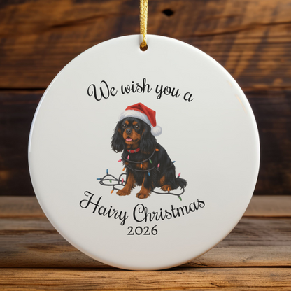 Black and Tan Cavalier King Charles Spaniel Ornament, Funny Dog Lover Gift, Pet Holiday