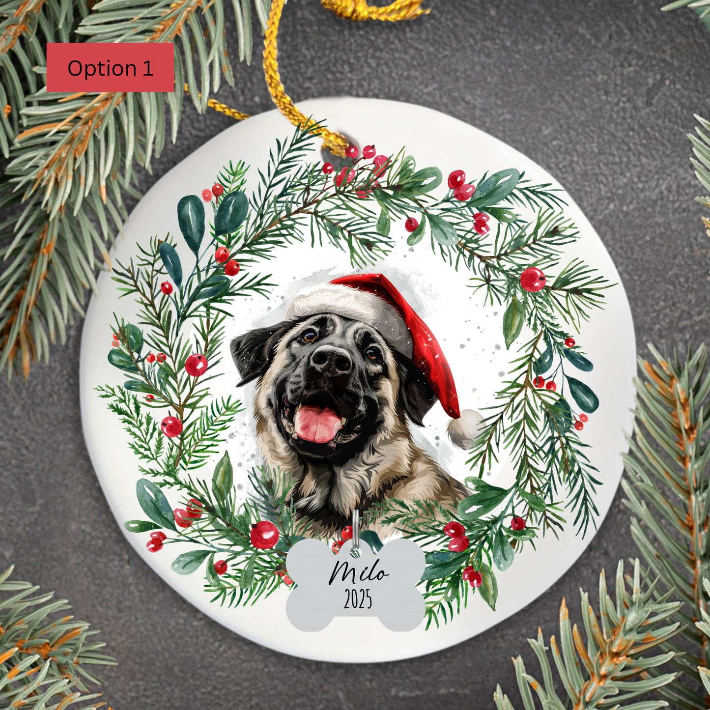 Personalized Anatolian Shepherd Christmas Ornament