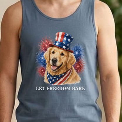 Patriotic Golden Retriever Tank Top