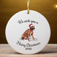 Load image into Gallery viewer, Christmas Rhodesian Ridgeback Ornament, Christmas Lights Dog Keepsake

