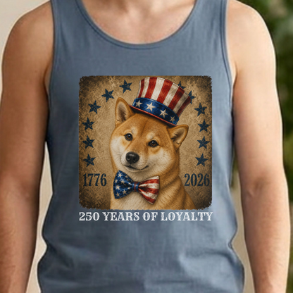 Red Shiba Inu Patriotic Tank Top, 250 Years Loyalty