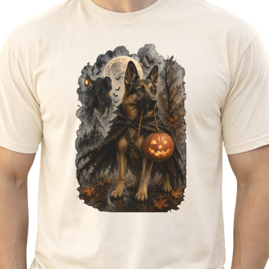 German Shepherd Headless Horseman Inspired Halloween Comfort Colors Shirt
