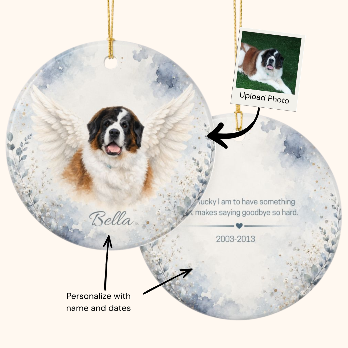 Custom Dog Photo Lucky Ornament