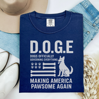 Load image into Gallery viewer, D.O.G.E Funny Dog Lover Shirt, Making America Pawsome Again Tee for Patriotic Pet Owners &amp; Dog Enthusiasts
