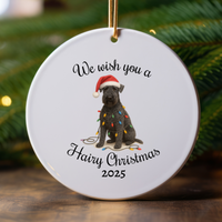 Load image into Gallery viewer, Kerry Blue Terrier Ornament, Christmas Lights Dog Keepsake
