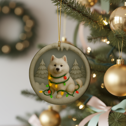 Personalized Samoyed Christmas 3D Clay-Style Dog Keepsake