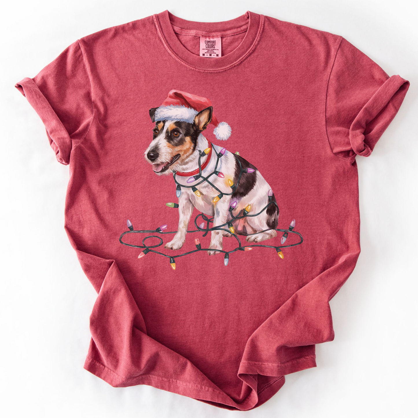 Christmas Rat Terrier Shirt, Christmas Lights Dog Tee, Christmas Dog Tee, Rat Terrier Mom Tshirt, Gift for Dog Lover, Rat Terrier