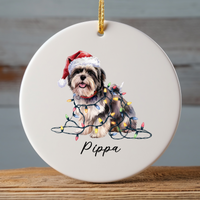 Load image into Gallery viewer, Lhasa Apso Ornament Personalized Dog Keepsake
