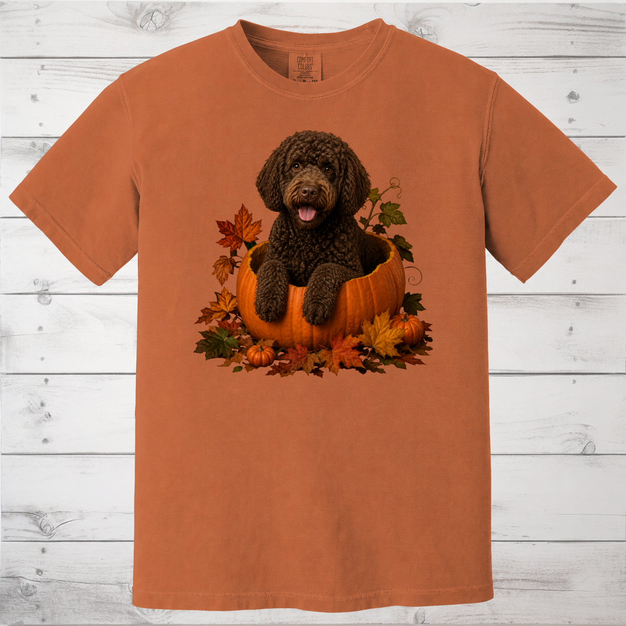 Brown Portuguese Water Dog Pumpkin Shirt