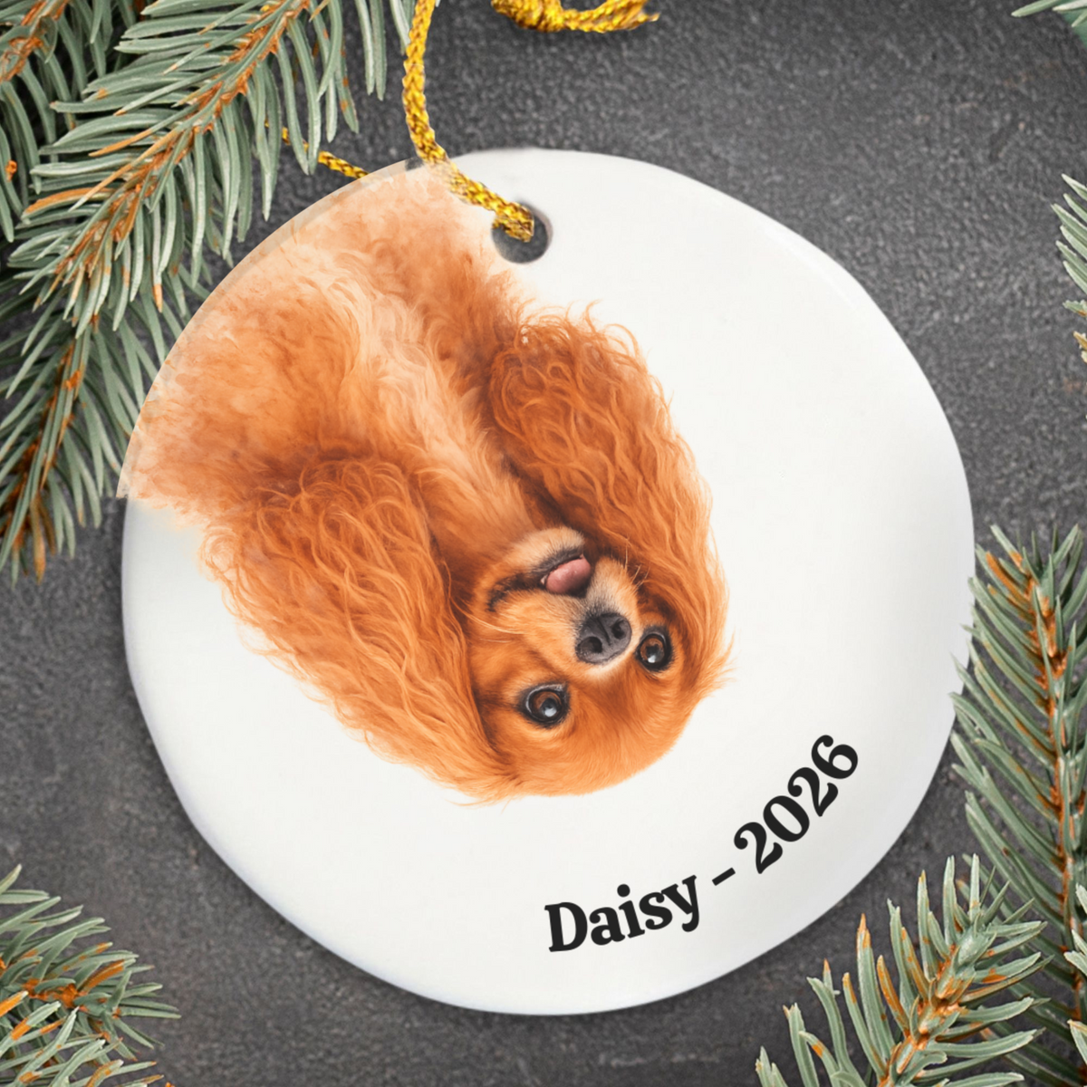 Upside down Personalized Pet Photo Ornament