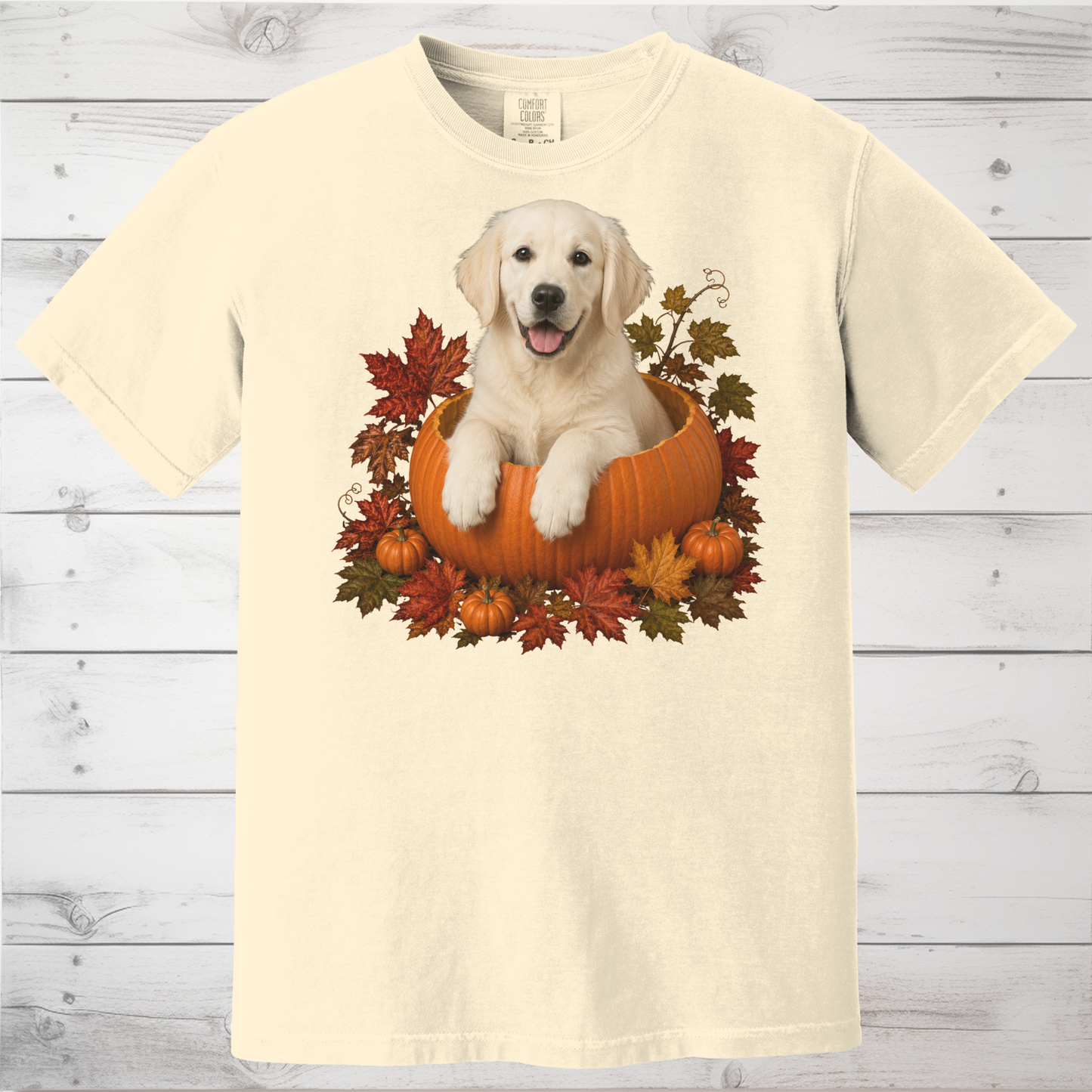 English Cream Golden Retriever Pumpkin Shirt