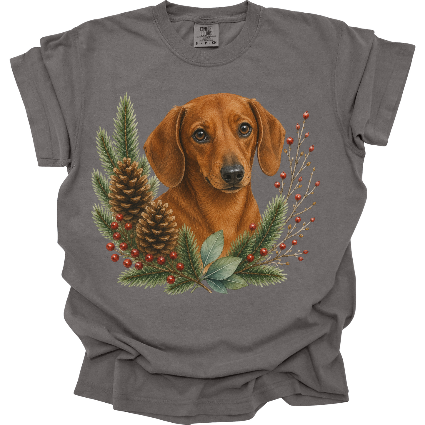 Red Dachshund Christmas Shirt, Dachshund Dog Mom Tee, Wiener Dog Lover Christmas Gift