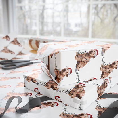 Soft Coated Wheaten Terrier Christmas Lights Wrapping Paper