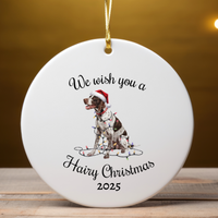 Load image into Gallery viewer, Christmas English Pointer Ornament, Christmas Lights Dog Keepsake

