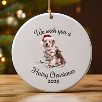 Load image into Gallery viewer, Christmas Coton De Tulear Ornament, Christmas Lights Dog Keepsake
