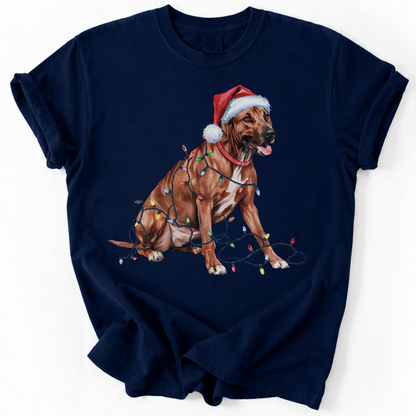 Rhodesian Ridgeback Christmas Lights Shirt, Festive Holiday Tee for Ridgeback Fans