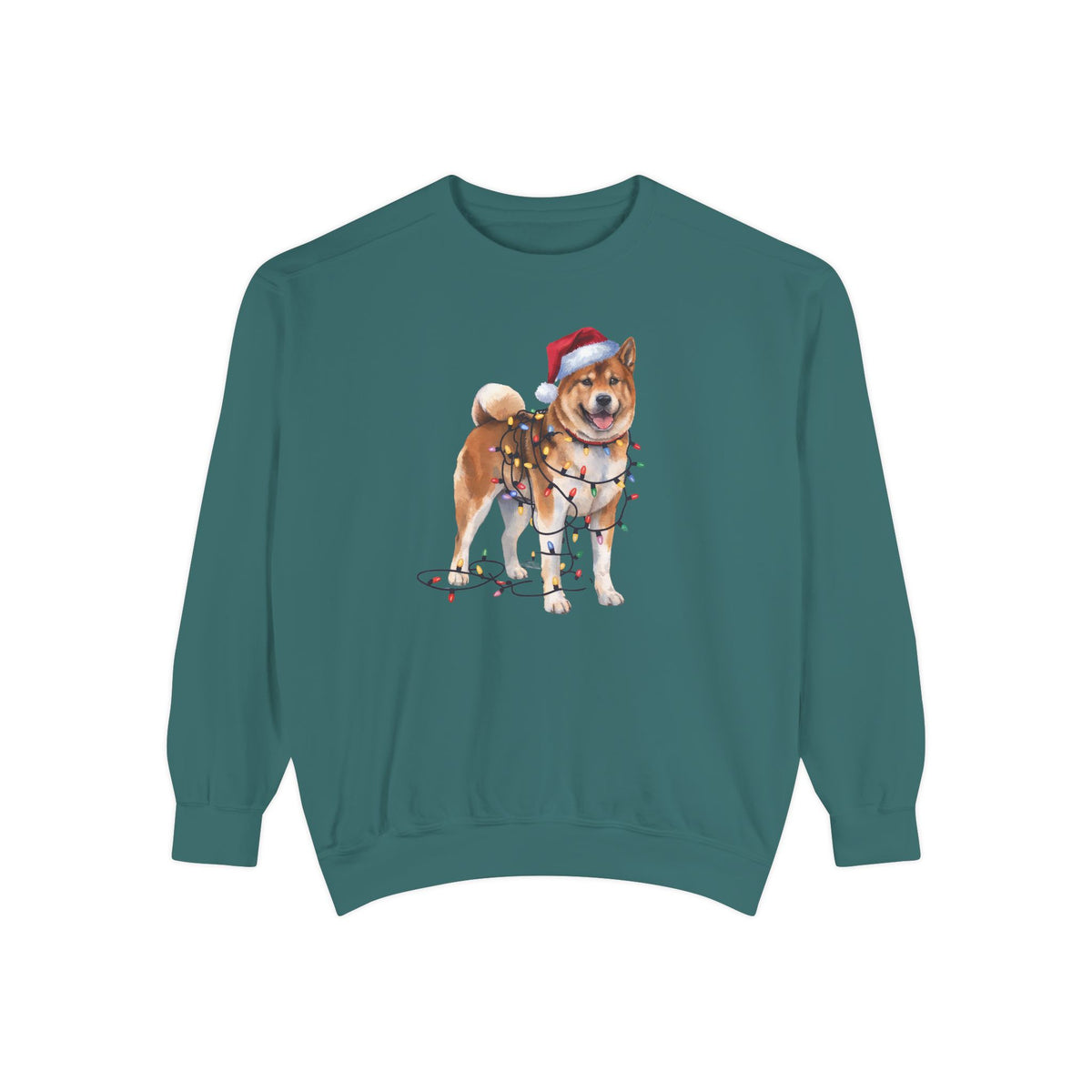 Christmas Akita Sweatshirt, Christmas Lights Dog