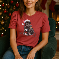 Load image into Gallery viewer, Christmas Pug Shirt, Christmas Lights Dog Tee, Christmas Dog Tee, Pug Mom Tshirt, Gift for Dog Lover, Pug
