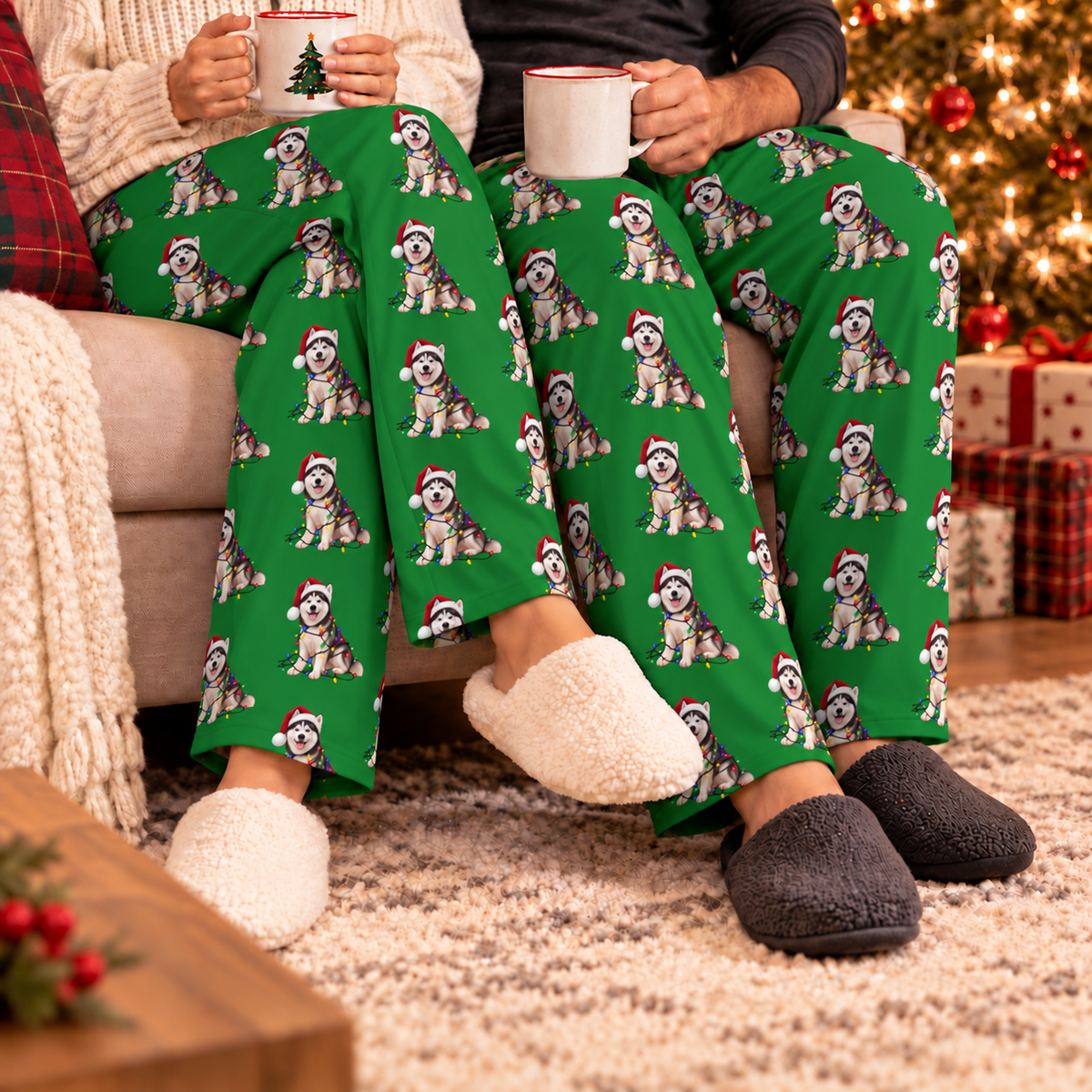 Siberian Husky Christmas Pajama Pants
