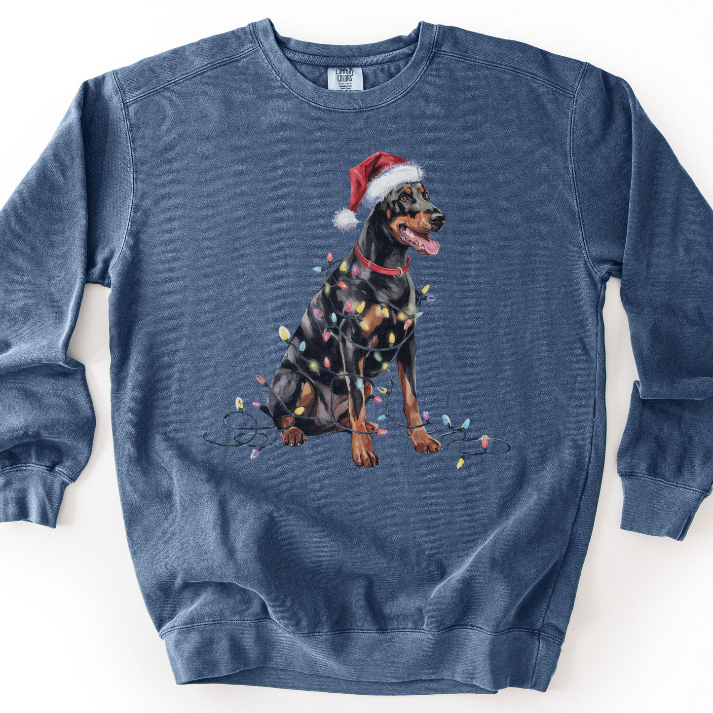 Doberman Christmas Lights Sweatshirt