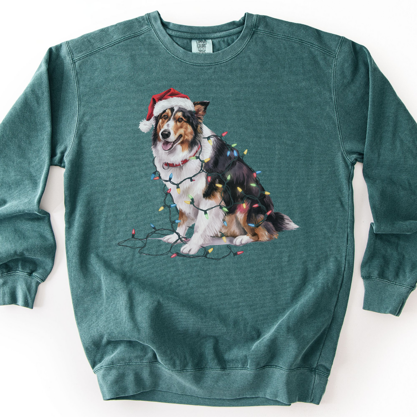 Collie Christmas Lights Sweatshirt