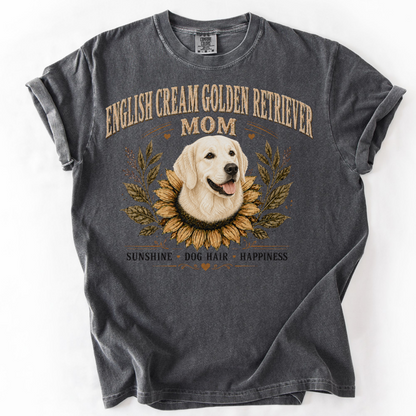 English Cream Golden Retriever Mom Shirt, Sunflower Dog Mom Tee, Retriever Lover Gift
