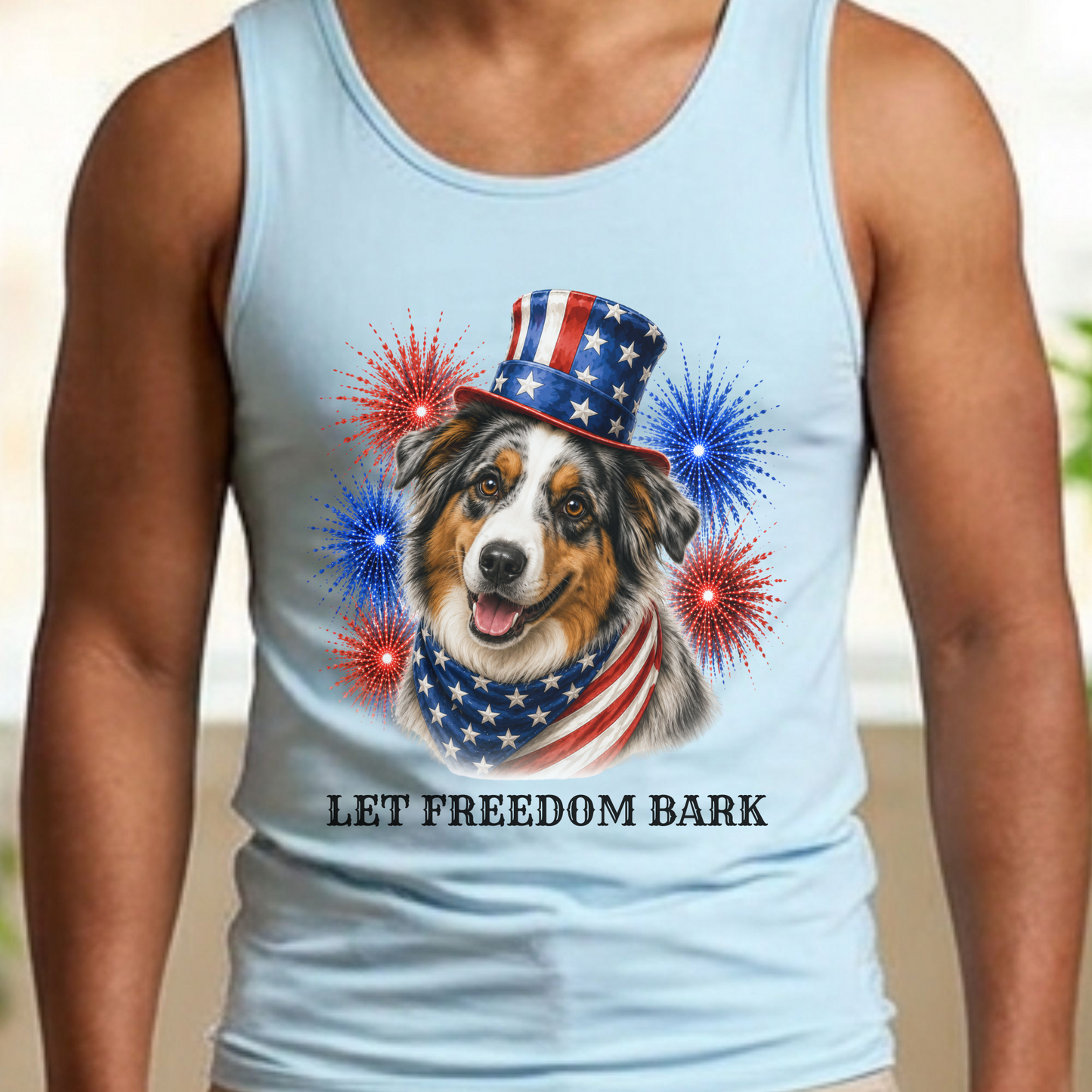 Patriotic Australian Shepherd Tank Top