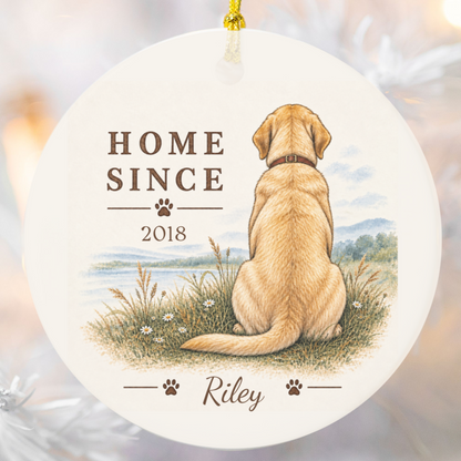 Personalized Dog Ornament, Double Sided Gotcha Day Gift, Custom Pet Adoption Keepsake