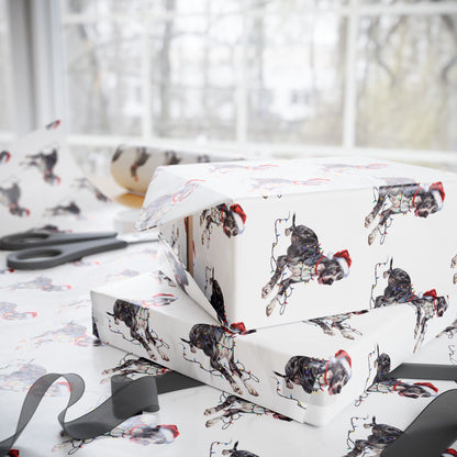 Great Dane Christmas Lights Wrapping Paper