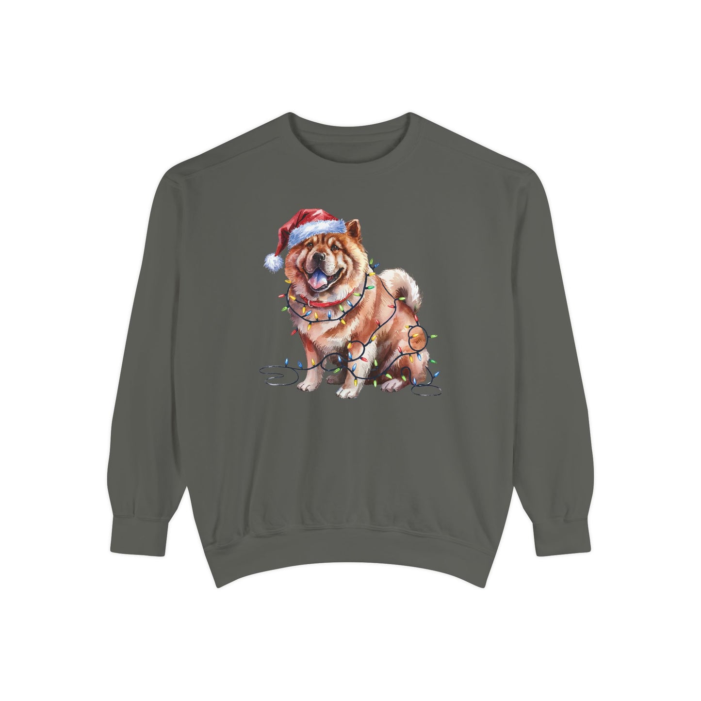 Christmas Chow Sweatshirt, Christmas Lights Dog Sweatshirt, Christmas Dog, Chow Mom Sweatshirt, Gift for Dog Lover, Chow