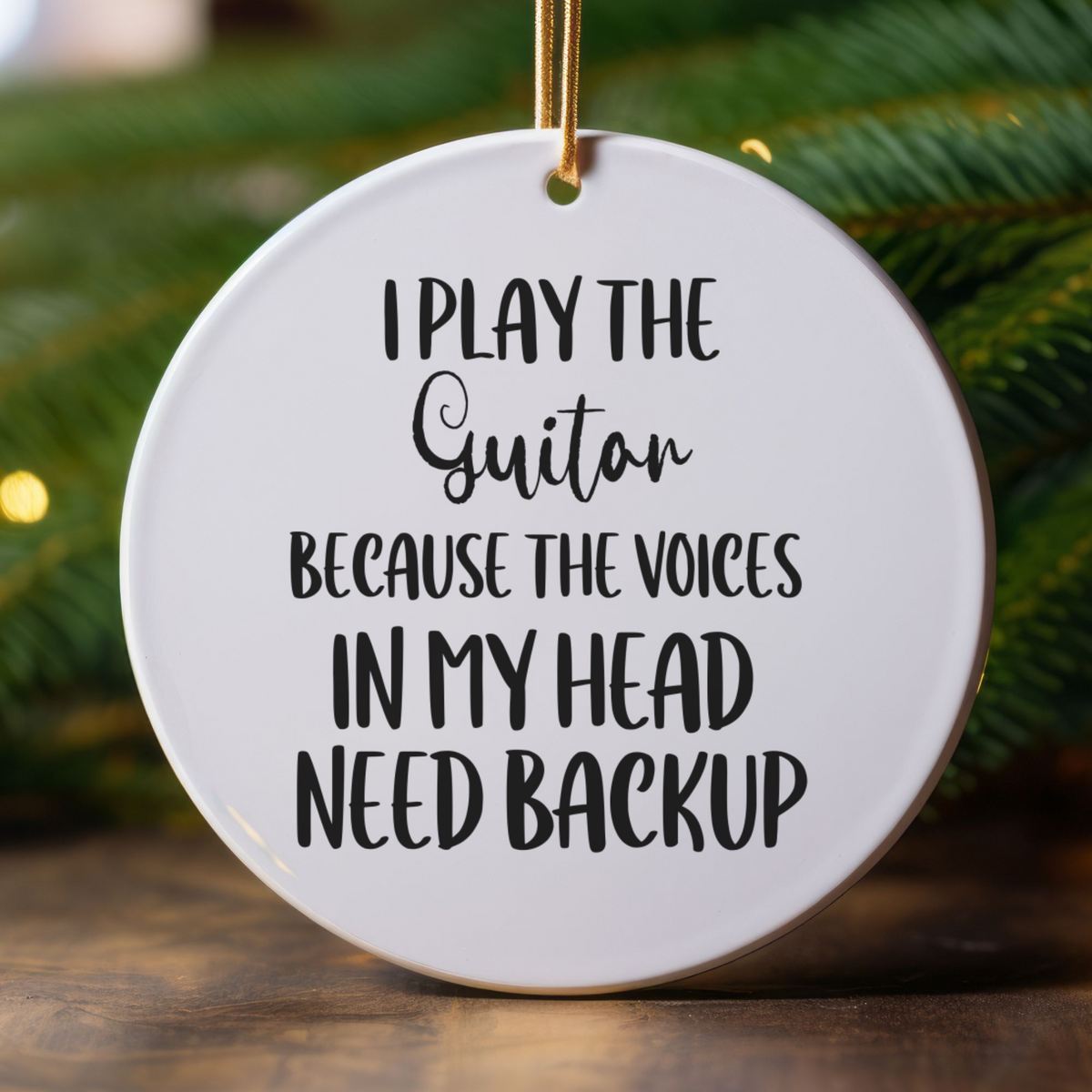 Guitar Ornament, Ceramic Music Lover Gift