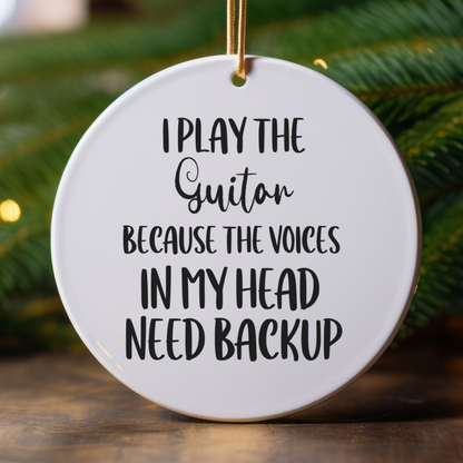 Guitar Ornament, Ceramic Music Lover Gift