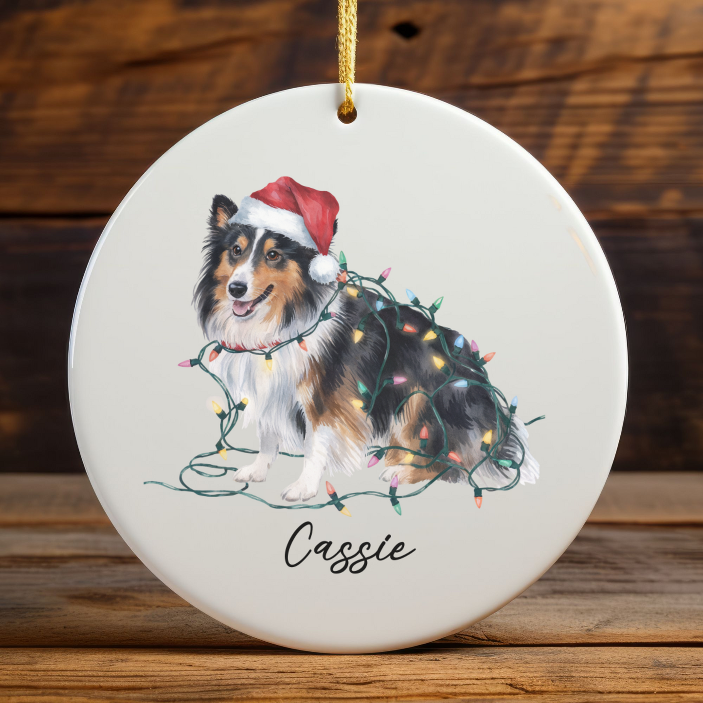 Personalized Shetland Sheepdog Ornament, Custom Dog Lover Gift
