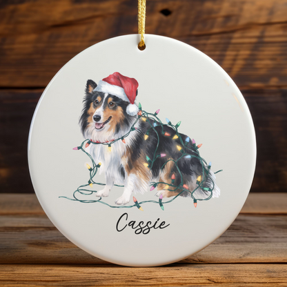 Personalized Shetland Sheepdog Ornament, Custom Dog Lover Gift