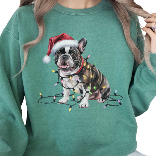 French Bulldog Christmas Lights Sweatshirt